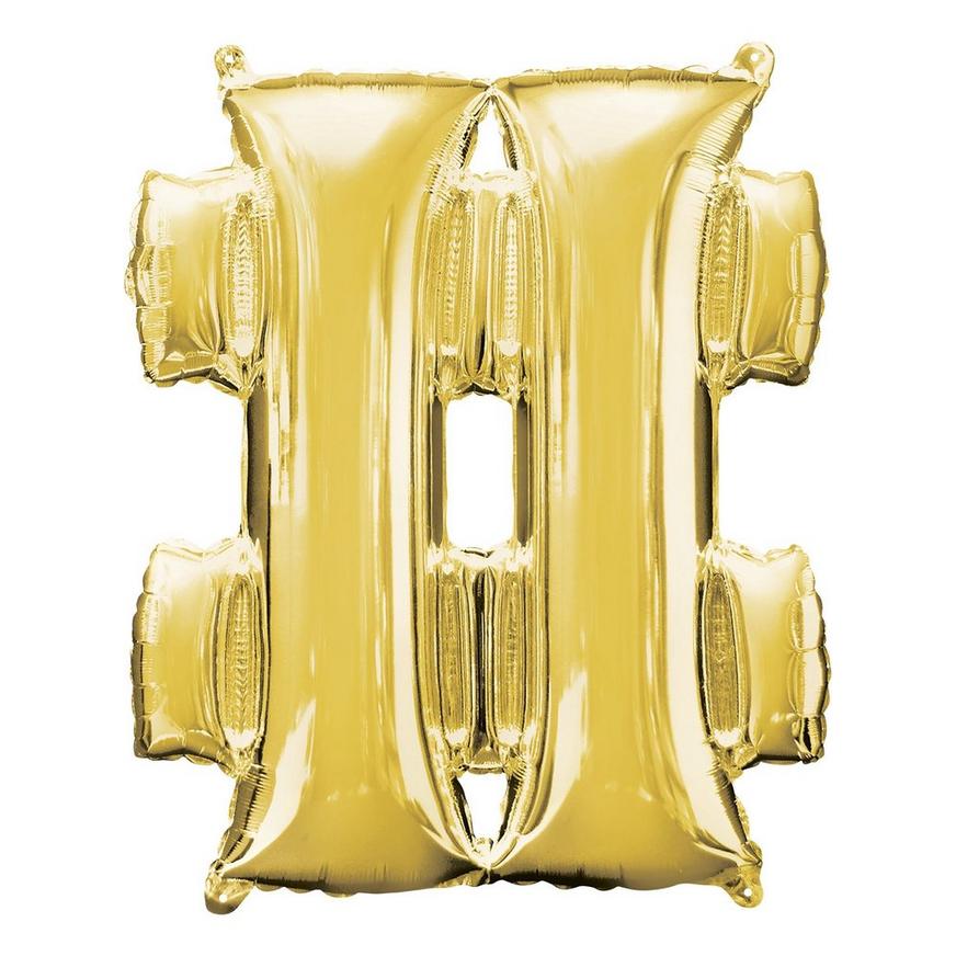 Giant Gold Hashtag Balloon 27in x 33in